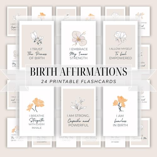 Birth Affirmation Cards Printable | Positive Birth Mantras for Labor, Delivery & Mindset