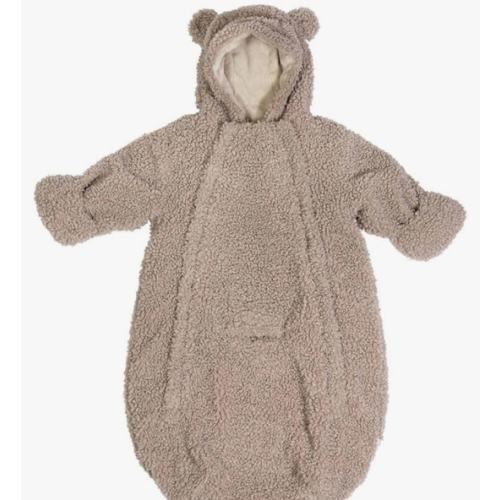 7 A.M. 7AM Enfant Winter Baby Snowsuit - Waterproof One Piece Warmer Winter Hooded Snowsuit, Breathable Infant Snowsuit for Baby Girl & Boy, Bunting Bebe Stroller Sac | (Oatmeal, Medium)