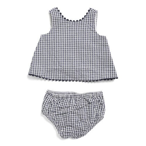 Newborn Girls Organic Cotton Fly Away Back Seersucker Set | Baby | Marshalls