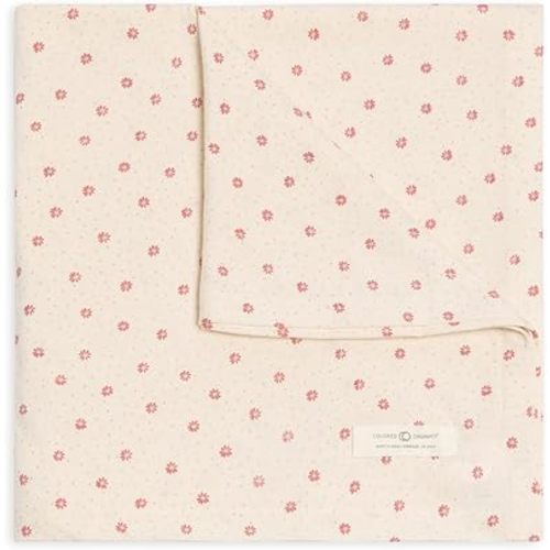 Colored Organics Baby Organic Cotton Swaddle - Infant Receiving Blanket - Carla Floral/Punch