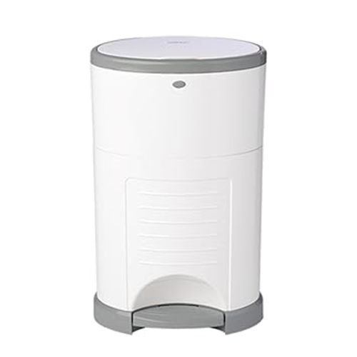 Diaper Dekor EKO Plus Diaper Pail, White | ONLY Eco-Friendly Diaper Pail Made with 70% Recycled Materials | Hands-Free: Step–Drop–Done | Cost-Effective Refill System |Great Cloth Diaper Pail