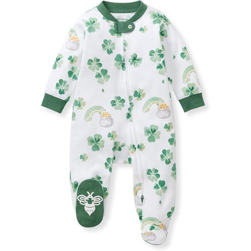 Burt's Bees Baby Girls' Organic Cotton, Sleep and Play Footed Pajamas