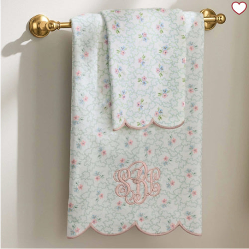 Hill House Home Clematis Scallop Bath Towel | Pottery Barn Teen