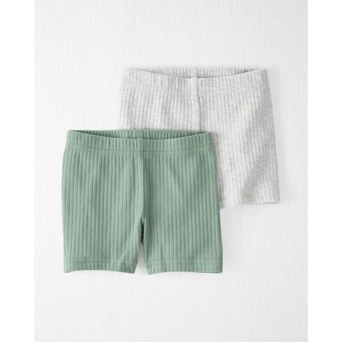 Dark Blush, Sweet Cream Baby Organic Cotton Ribbed Pedal Shorts