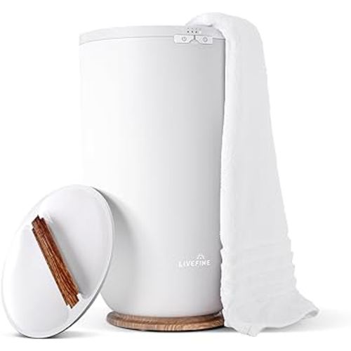 Live Fine Towel Warmer | Large Bucket Style Luxury Heater, Adjustable Timer, Auto Shut-Off | Fits Up to Two 40” x 70” Oversized Towels
