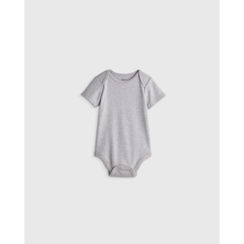 100% Organic Cotton Short Sleeve Bodysuit - Baby in Heather Grey