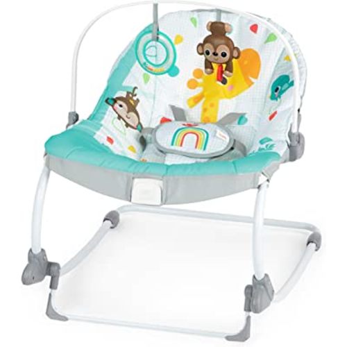 Bright Starts Wild Vibes Infant to Toddler Rocker with Vibrations, Unisex, Newborn +