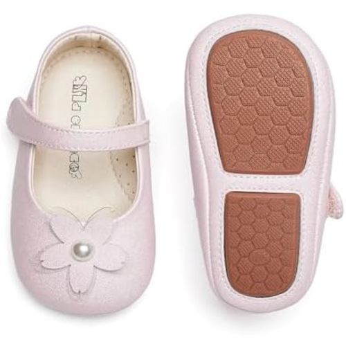 Kiderence Baby Girls Prewalker Mary Jane Flats Bowknot Princess Dress Shoes (Infant/Toddler)