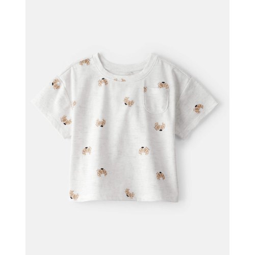 Baby Girl Pastry-Print Short-Sleeve Pocket Tee - Heather Grey | Carter's