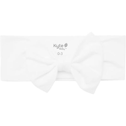 KYTE BABY Bow Headband (0-3 Months, Cloud)
