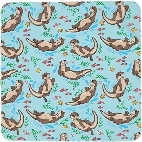 Sea Otter Baby Stuff Newborn Swaddle Blanket Soft & Cozy Receiving Baby Blankets Swaddle Wrap for Boys and Girls