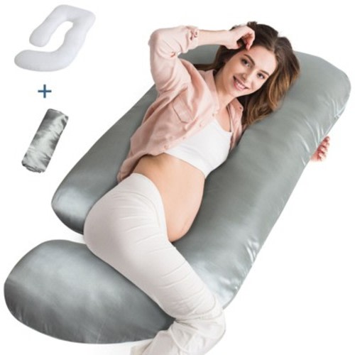 Biloban-Pregnancy Pillow Full Body, Mom Cozy Pillow Pregancy ,Pillow Included, Cooling Fabric Preganancy Pillow