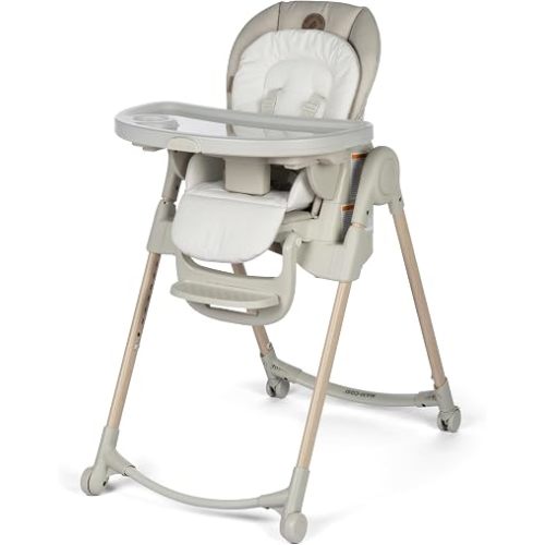 Maxi-Cosi Minla 6-in-1 High Chair for Babies & Toddlers, Portable Foldable Highchair, EcoCare Fabric, 9 Heights, 5 Reclines, 4 Tray Positions, Classic Oat