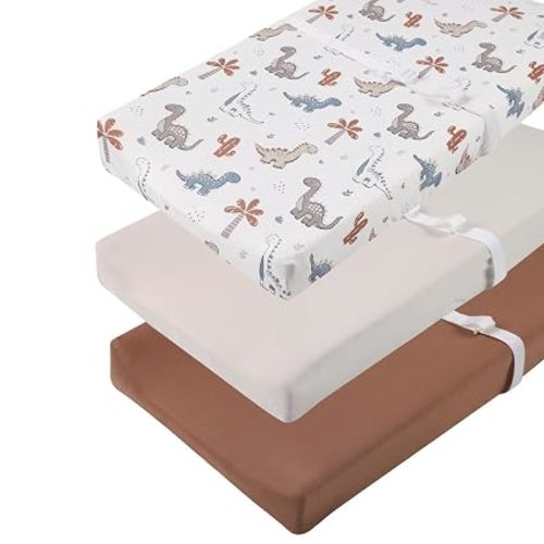 Changing Pad Cover Set 3 Pack Jersey Knit Ultra Soft for Baby Boys Girls Floral/Grey Rabbit/Pink