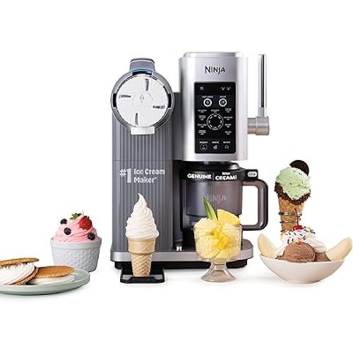 Ninja Swirl by CREAMi Ice Cream and Soft Serve Maker, Sorbet, Milkshake, Frozen Yogurt, Low Calories Program & More, 13-in-1, Soft Serve Handle, (2) CREAMi Swirl 16oz Pints, For Kids & ALL ages, NC701