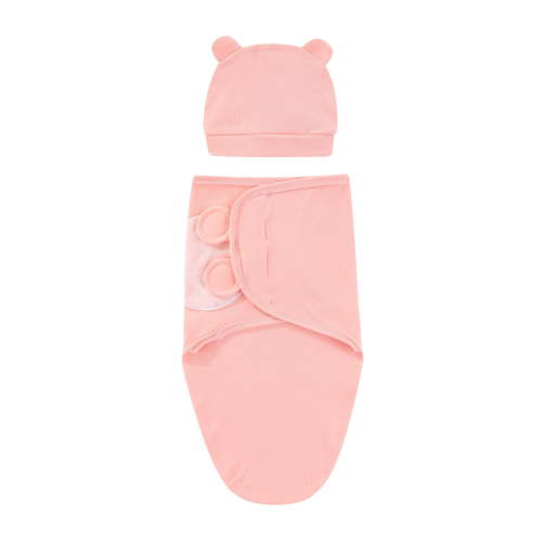 MEZZALL Baby Boys Girls Adjustable Sleeping Bag Wearable Blanket Swaddle Wrap Hat Set Breathable Toddler Loungewear, Pink, 0-1 Months