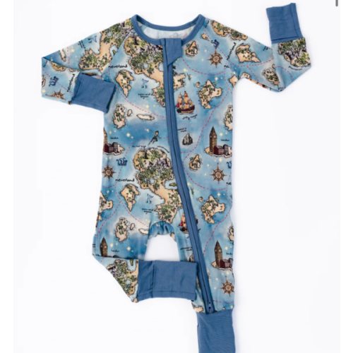 Neverland Map Bamboo Sleeper – Little Crowns & Capes