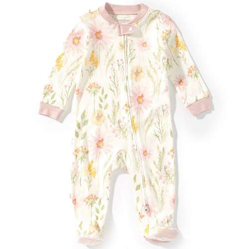 Burt's Bees Baby Girls Organic Cotton Long Sleeve Wild Floral Footed Coverall