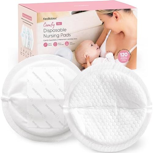 KeaBabies Nursing Pads Disposable, Breast Pads for Leaking Milk (120 Count)