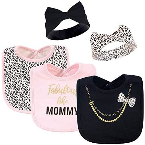 Little Treasure baby-girls Bib and Headband Set