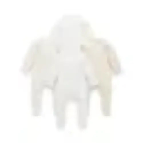 Purebaby 4 Pack Essential Growsuit Vanilla Bear - NEWBORN SIZE | Baby Bunting AU