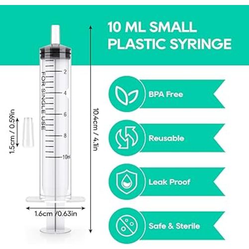 Amazon.com: JOLLY PARTY 10ml Plastic Syringes, Small Syringe with Tip Cap, 30 Pack Oral Syringe for Scientific Labs, Feeding Pets, Measurement, Refilling, 10ml Measuring Tools for Liquid, No Needle : Industrial & Scientific