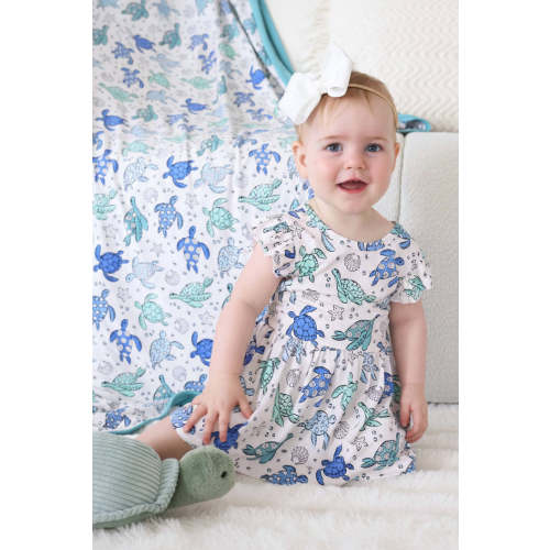 Sleeveless Twirl Bodysuit | Sea Turtle Splash