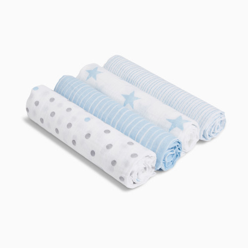 Essentials Cotton Muslin Swaddles (4 Pack) - Dapper