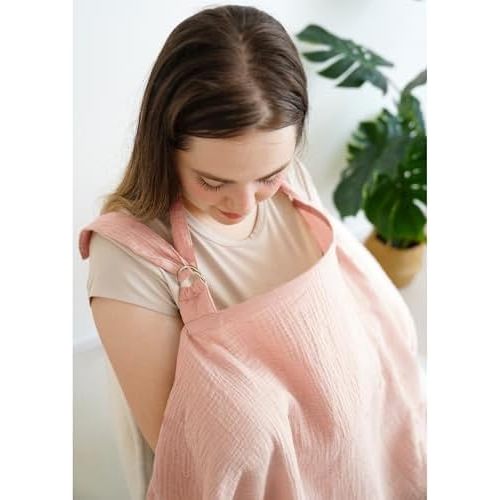 MairMore 100% Muslin Cotton Nursing Cover with Arch Neckline for Women