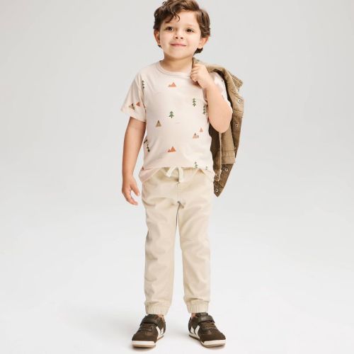 Toddler Boys' Short Sleeve Forest Relaxed Fit T-Shirt - Cat & Jack™ Beige 2T