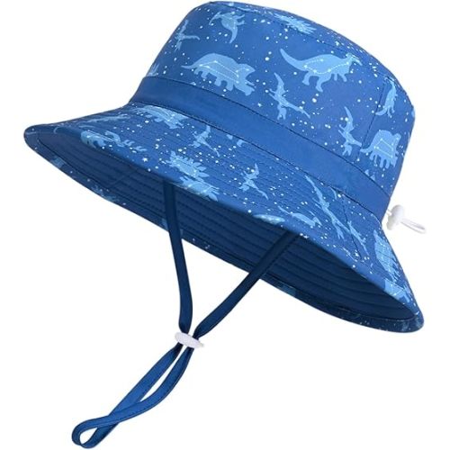 Baby Boy Girl Sun Hat with UPF 50+ Outdoor Adjustable Infant Toddler Beach Hat with Wide Brim Bucket Hats for Kids