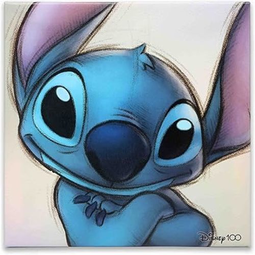 Open Road Brands Disney Lilo and Stitch Sketch Gallery Wrapped Canvas Wall Decor - Classic Stitch Wall Art for Home