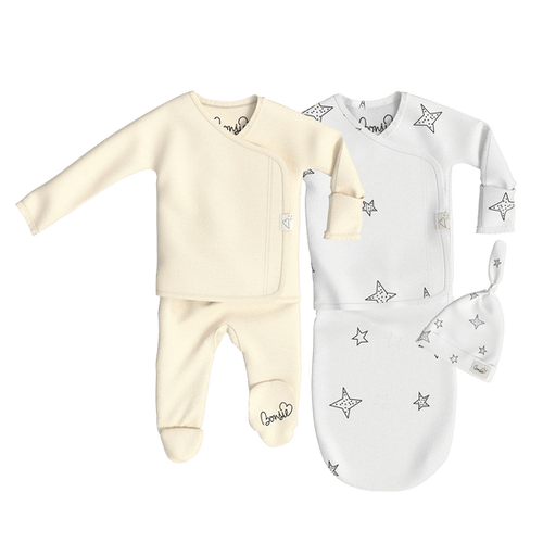 Skin to Skin Oat Footie & Star Bag Set Twin Pack | Bonsie
