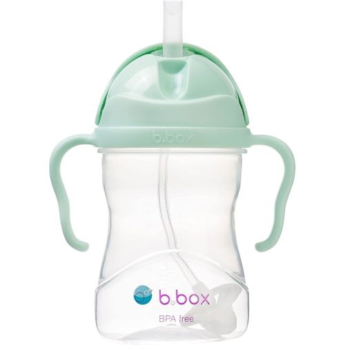 b.box Sippy Cup with Weighted Straw. Drink from any Angle, Leak Proof, Spill Proof, Easy Grip. BPA Free, Dishwasher Safe. For Babies 6m+ to Toddlers (Pistachio, 8oz)