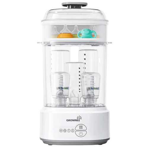 Grownsy Bottle Sterilizer and Dryer, White/Grey