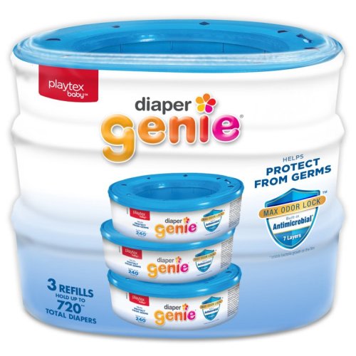 Playtex Baby Diaper Genie Diaper Pail Refills, 3 Pk, 720 Ct