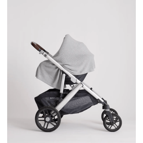 Lightweight Cotton Cashmere Nursing Shawl in Heather Grey