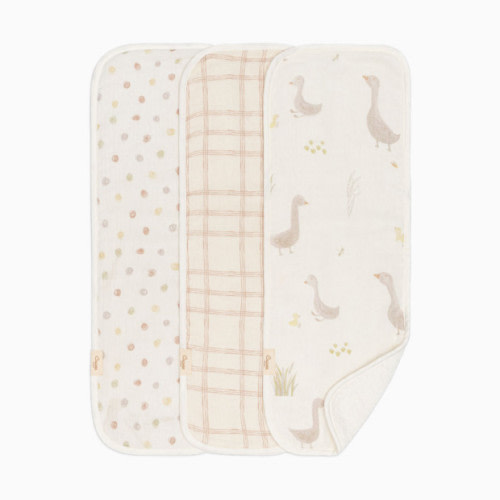 Cotton Muslin and Terry Burp Cloth Set (3 Pack) - Charlie Goose