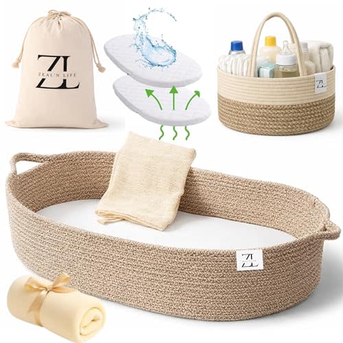 Baby Changing Basket for Baby Dresser, Moses Basket for Babies, Diaper Basket, Baby Blanket, Foam Diaper Changing Pad for Dresser, Unisex Baby Moses Basket, Diaper Changing Pad