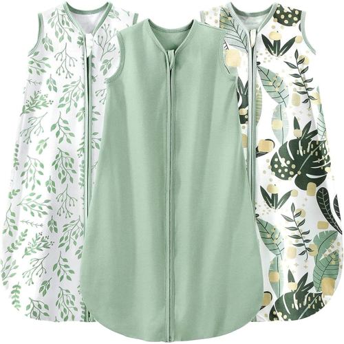 Yoofoss Baby Sleep Sack 6-12 Months 100% Organic Cotton Baby Wearable Blanket 2-Way Zipper TOG 0.5 Baby Sleeping Bag, Breathable Lightweight Toddler Sleep Sacks for Babies (Medium)