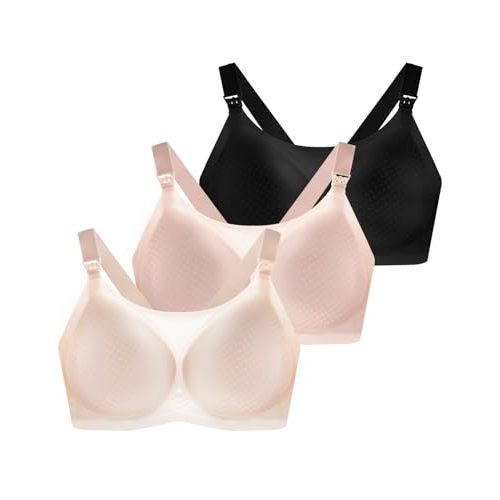 MomWills Nursing Bras for Breastfeeding, Seamless Ultra Comfort Maternity Bra, Natural Shape Pregnancy Bras for Women