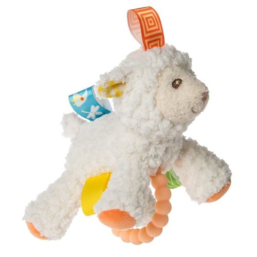 Taggies Teether Baby Rattle Soft Toy, Sherbet Lamb