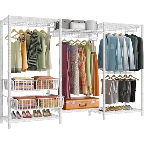VIPEK V10 Heavy Duty Clothes Rack Wire Garment Rack Cloaet System, White