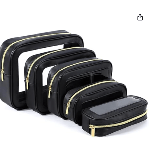 YOPCDJ 5PCS Diaper Bag Organizer Pouch Set, TSA Approved Toiletry Bag,Clear Waterproof TPU Makeup Bag Set Travel Organizer Bags for Women and Kids,Mothers Day Gifts