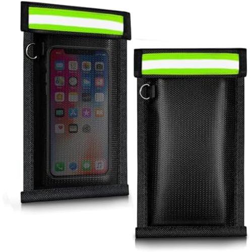 Faraday Bags for Phones and Car Keys (2 Pack), Military Grade Signal Blocking Bag Blocks 5G, WiFi, GPS, RFID & Bluetooth, Anti-Theft Protection for Phones & Digital Privacy