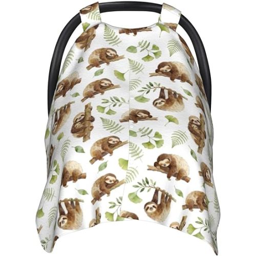 Sloth Baby Car Seat Canopy Cover, Nursing Cover for Newborn, Sloth Baby Stuff for Stroller Cover for All Seasons