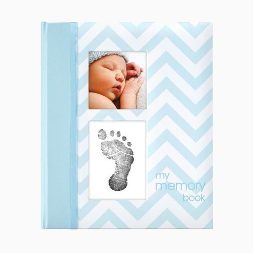 Chevron Memory Baby Book - Blue