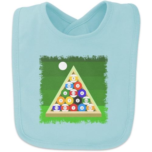 Billiard Balls and Triangle Pool Table Baby Bib