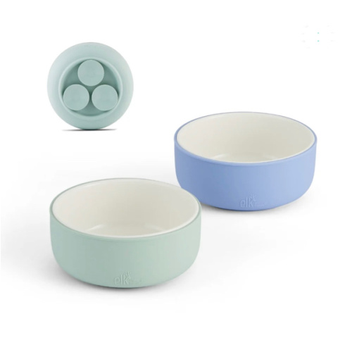 Porcelain Bowl with Silicone Suction Sleeves
