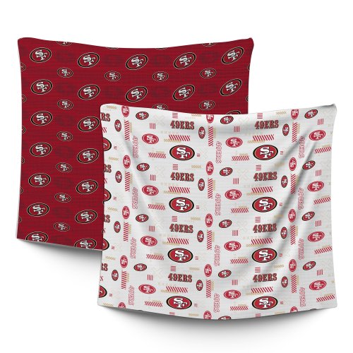 Infant San Francisco 49ers  Pegasus 47" x 47" Home & Away Two-Piece Muslin Blanket Set